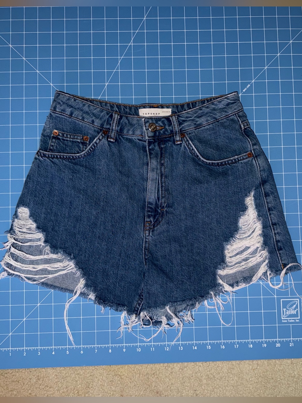 Topshop Light Blue Denim Jeans with Contrast Stitching